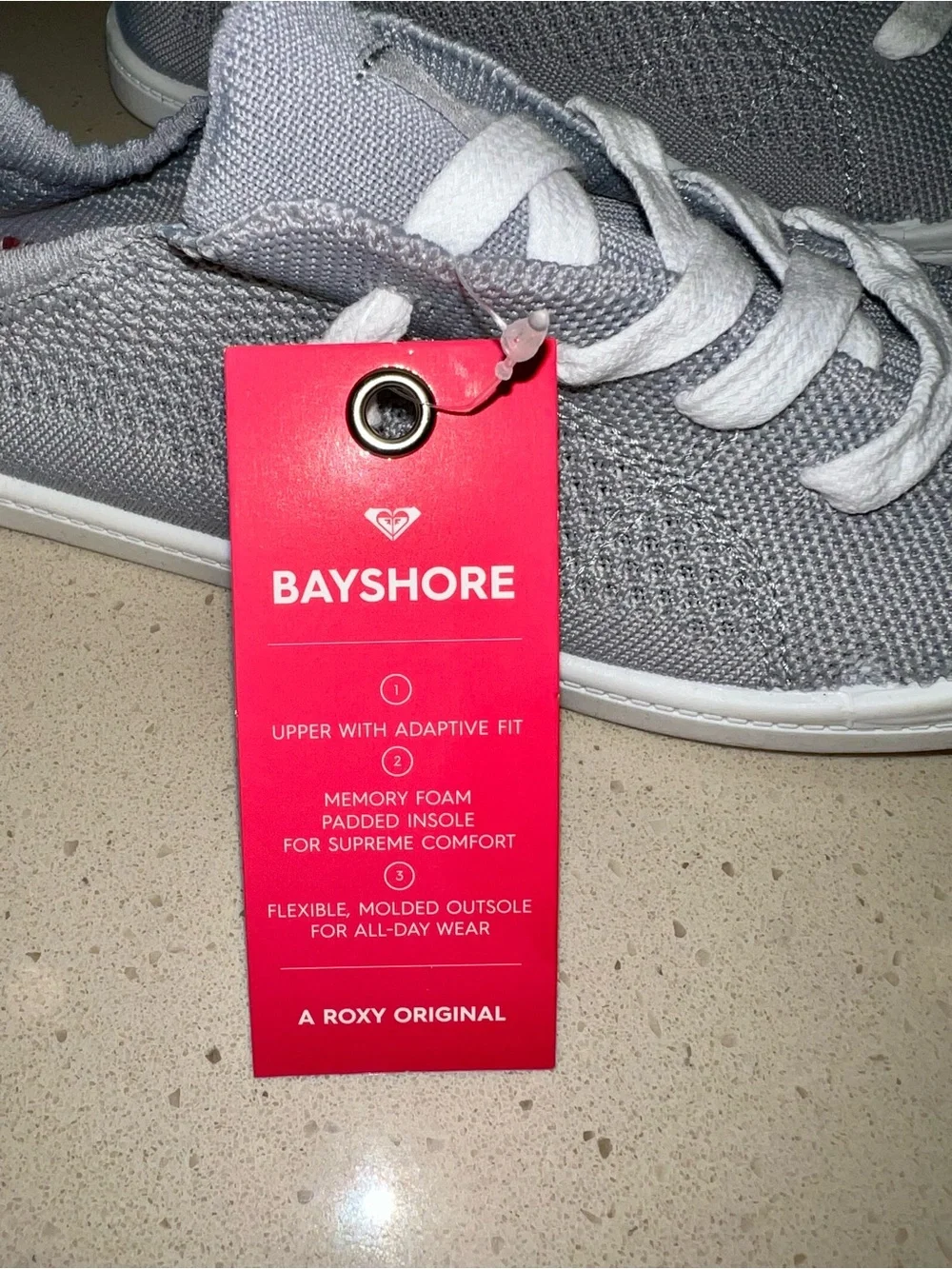 Roxy Women's Gray Knit Sneakers with White Trim Size 9.5 NEW WITH TAGS - Picture 3 of 8
